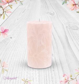 Svíčka Válec 1 (12 cm) – Pudrová / Vanilla Cashmere / Květinka